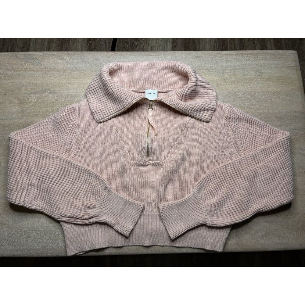 Varley Mentone Half-Zip Knit Pullover Pale Mauve Large - Picture 3 of 9